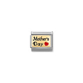 Nomination COMPOSABLE CLASSIC PLAETTCHEN Edelstahl, Email und 18k gold (54_(Mothers Day mit Herz))